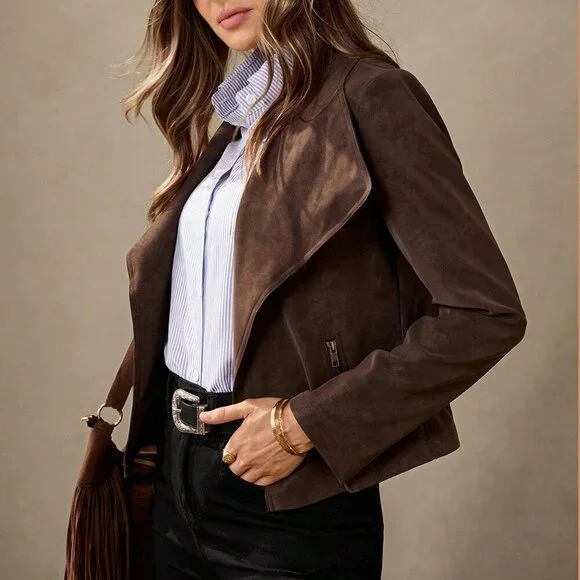 chocolate brown western Boho Vibe casual jacket - Picture 1 of 8